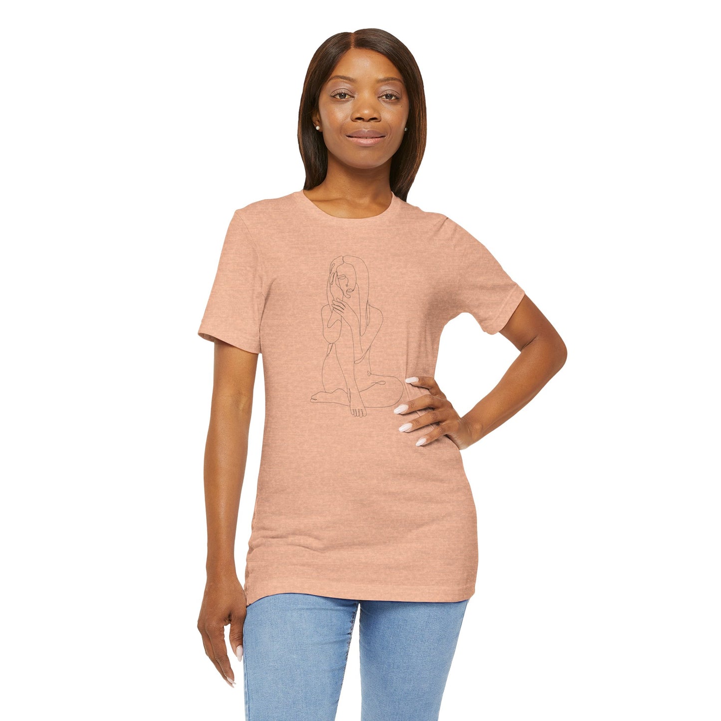 Minimalist Line Art Tee - simple line frawing of female-  Unisex Short Sleeve T-Shirt