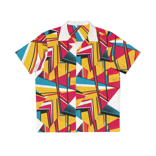 Vibrant Men's Hawaiian Shirt - Bold Tropical Design for Summer, Beach Wear, Vacation, Luau, Party
