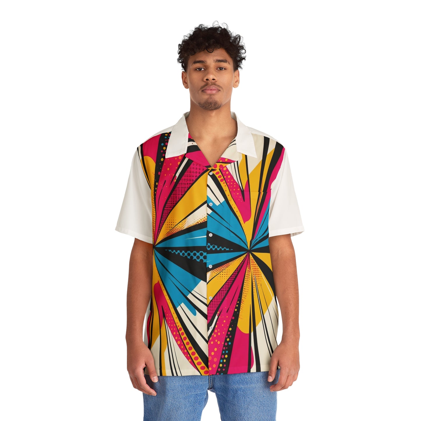 Men's Vibrant Hawaiian Shirt, Tropical Beachwear, Summer Vacation Outfit, Luau Party, Casual Daily Wear, Gift for him