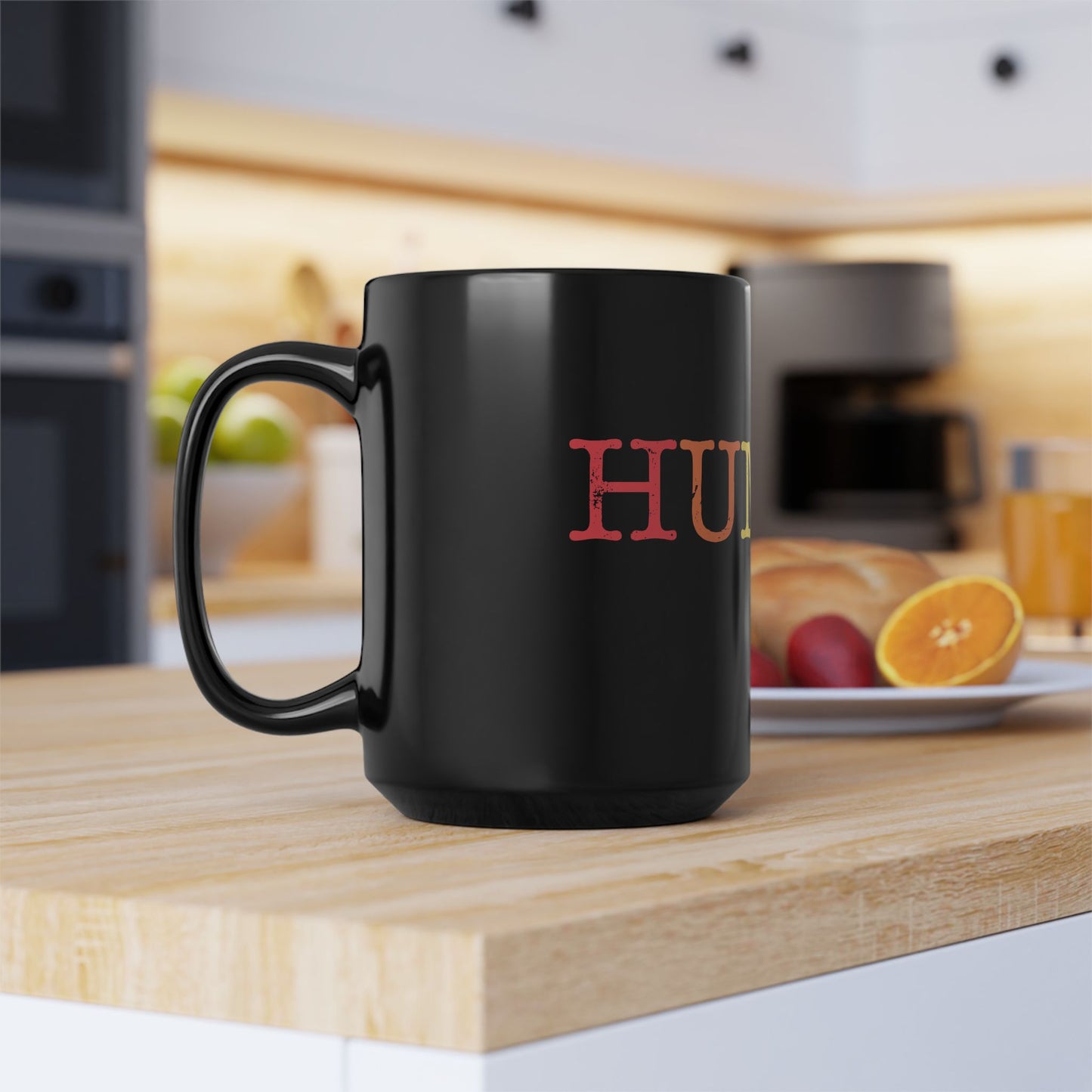 Human Rainbow Black Coffee Mug — Inclusive Pride 11oz/15oz Ceramic