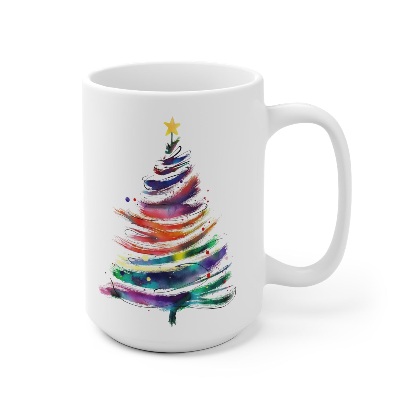 Rainbow Christmas Tree Ceramic Mug — LGBT Holiday Pride Coffee Cup