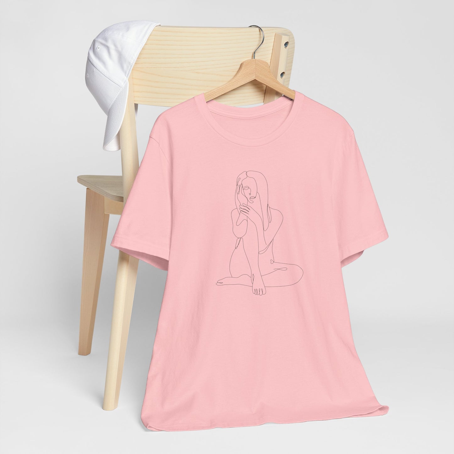 Minimalist Line Art Tee - simple line frawing of female-  Unisex Short Sleeve T-Shirt