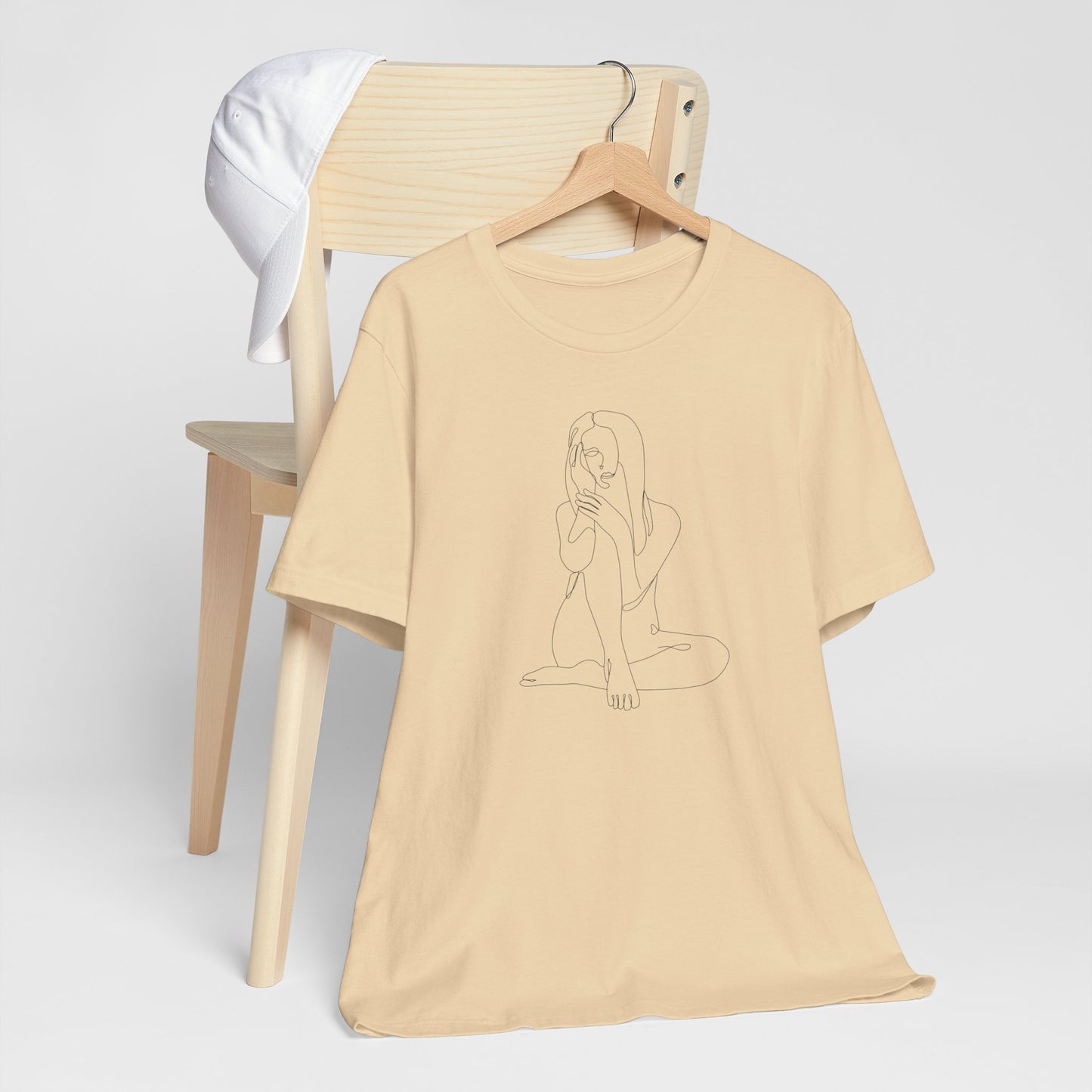 Minimalist Line Art Tee - simple line frawing of female-  Unisex Short Sleeve T-Shirt