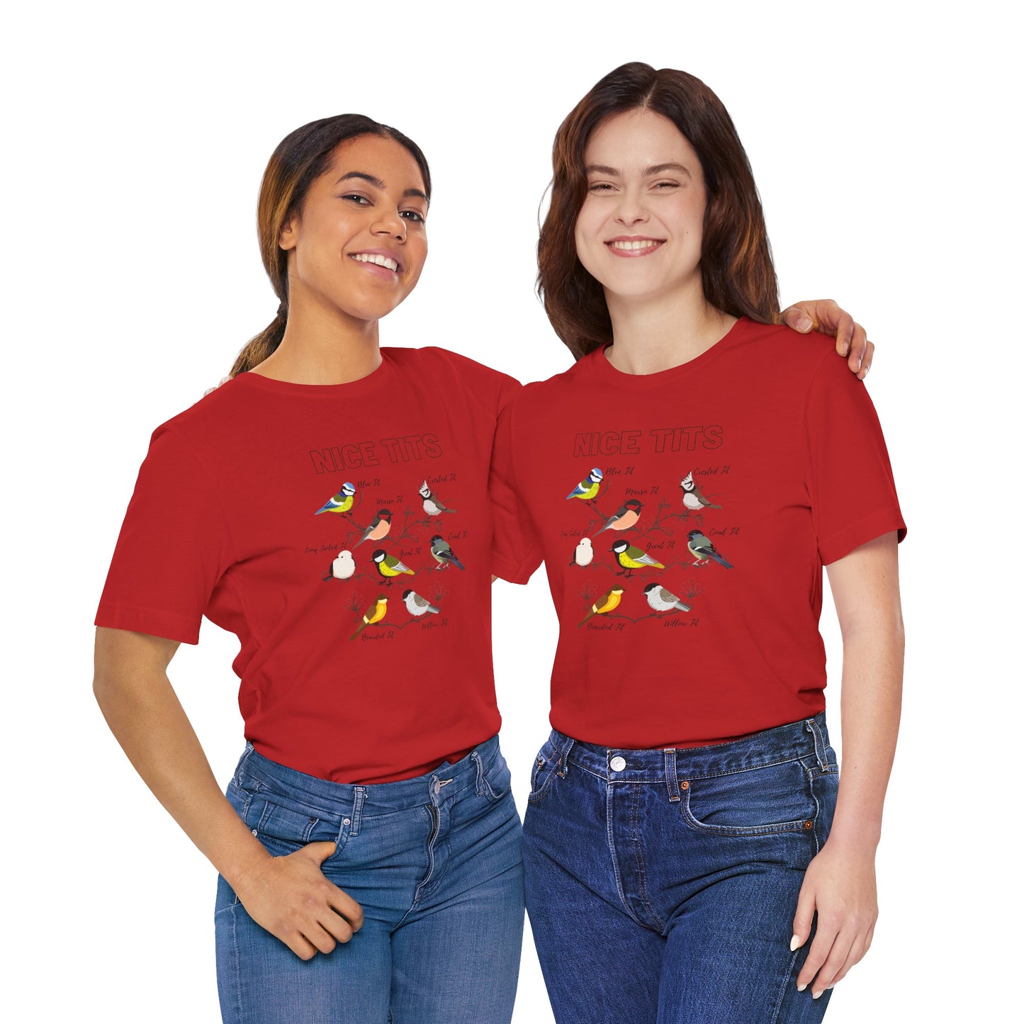 Bird Lovers Unisex Jersey Tee - 'Nice Tits' Graphic Shirt