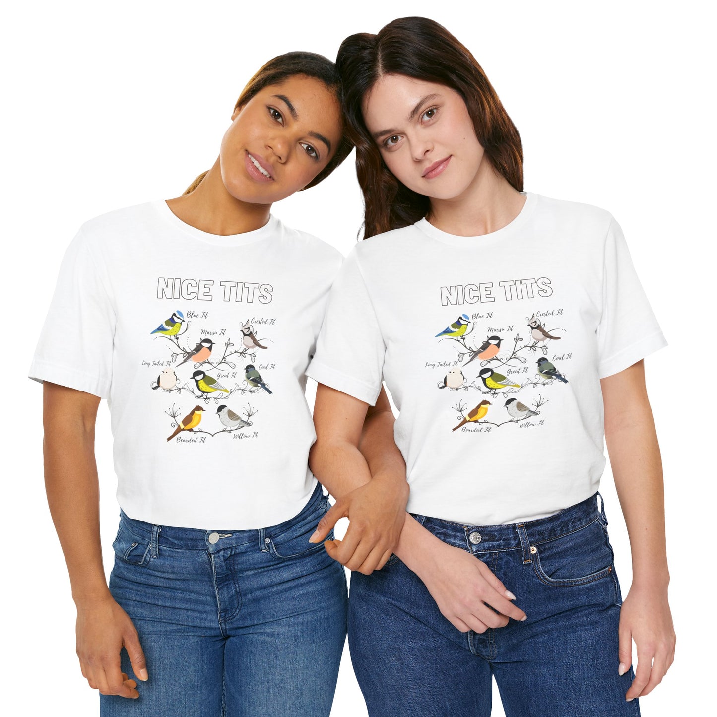 Bird Lovers Unisex Jersey Tee - 'Nice Tits' Graphic Shirt