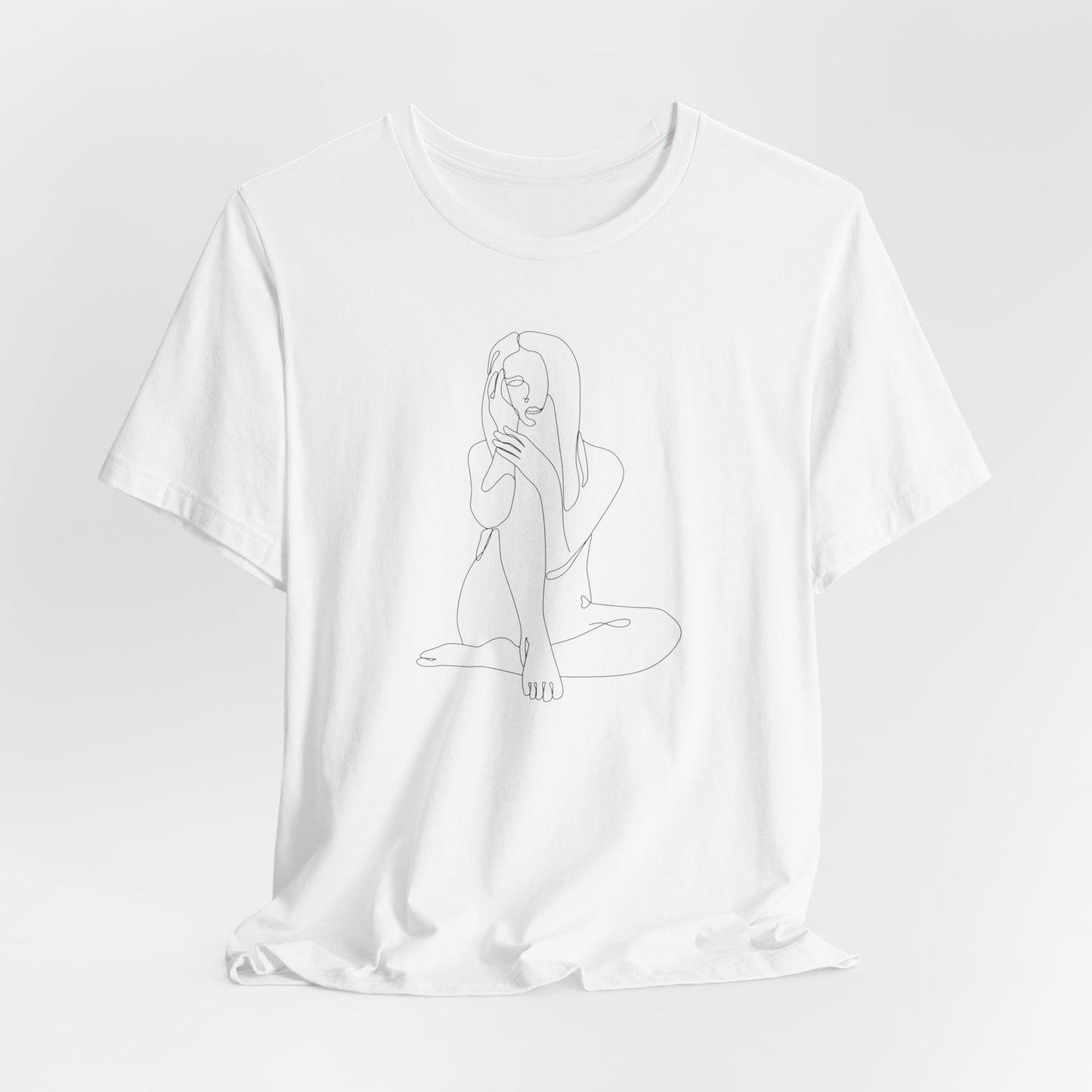 Minimalist Line Art Tee - simple line frawing of female-  Unisex Short Sleeve T-Shirt