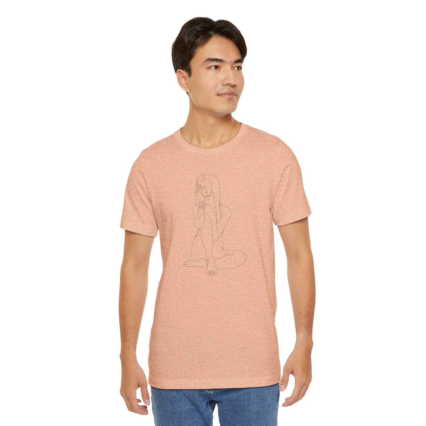 Minimalist Line Art Tee - simple line frawing of female-  Unisex Short Sleeve T-Shirt