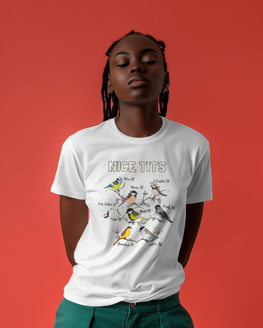 Bird Lovers Unisex Jersey Tee - 'Nice Tits' Graphic Shirt