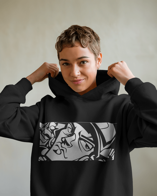Graffiti College Hoodie - Trendy Unisex Graphic Design for Casual Comfort