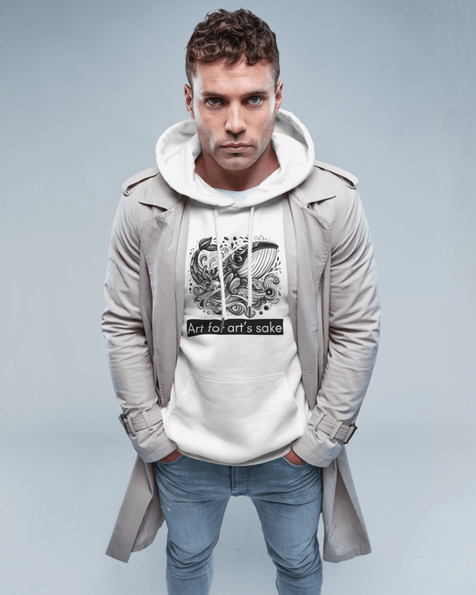 Art for Art's Sake King Hooded Sweatshirt - Unique Artistic Design for Creative Souls