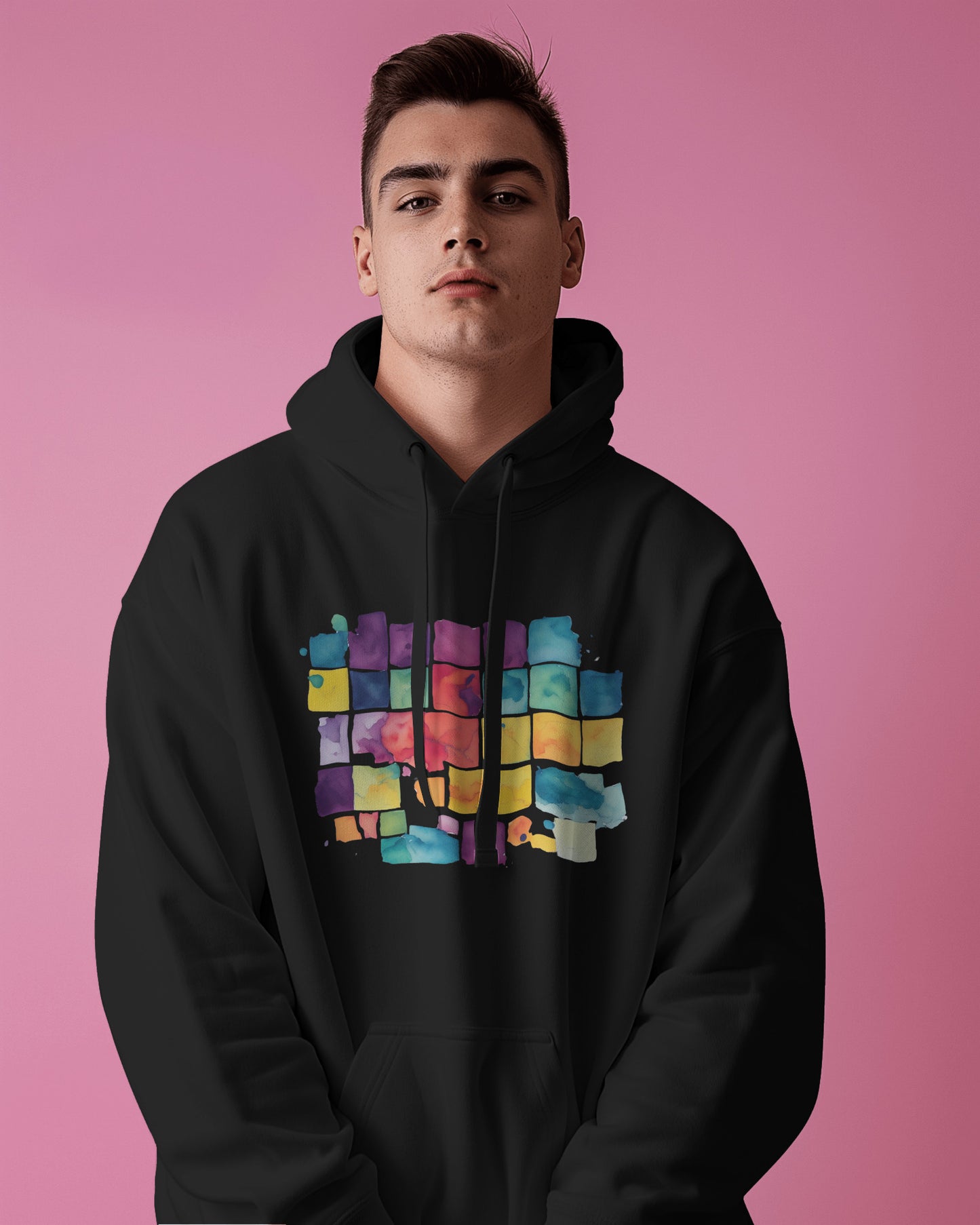 Colorful abstract Watercolor Print Unisex Fleece Hoodie- Pride, LGBT