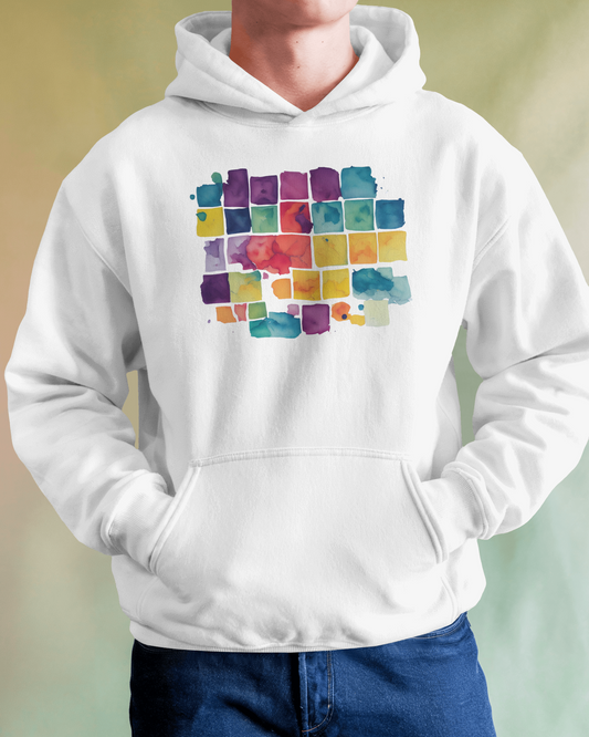 Colorful abstract Watercolor Print Unisex Fleece Hoodie- Pride, LGBT