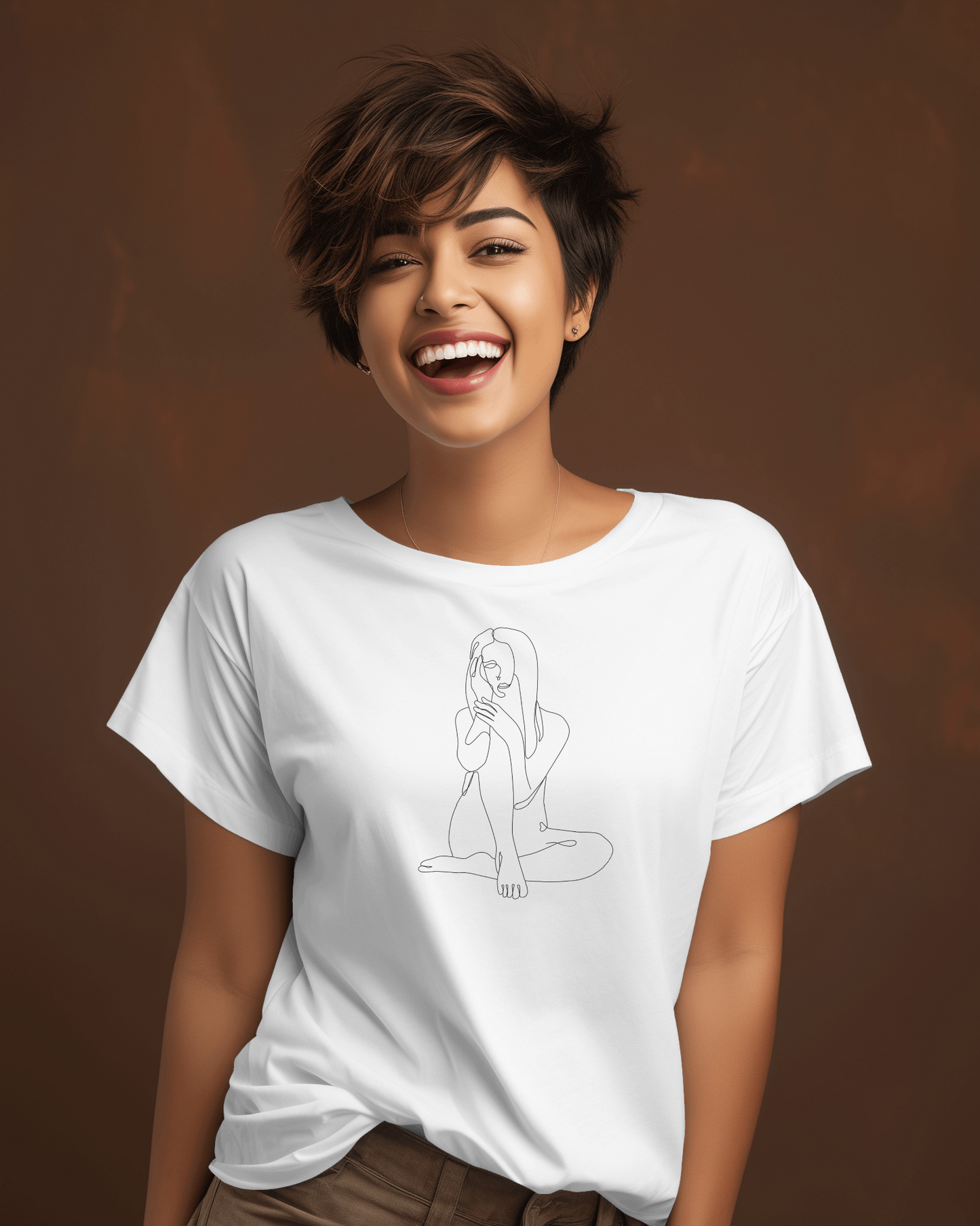 Minimalist Line Art Tee - simple line frawing of female-  Unisex Short Sleeve T-Shirt