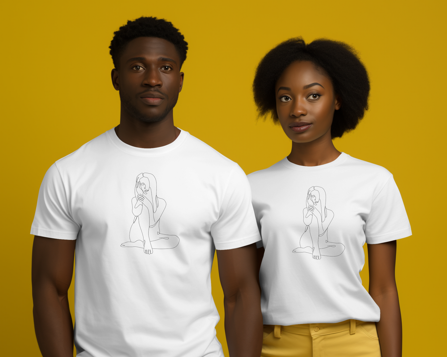 Minimalist Line Art Tee - simple line frawing of female-  Unisex Short Sleeve T-Shirt