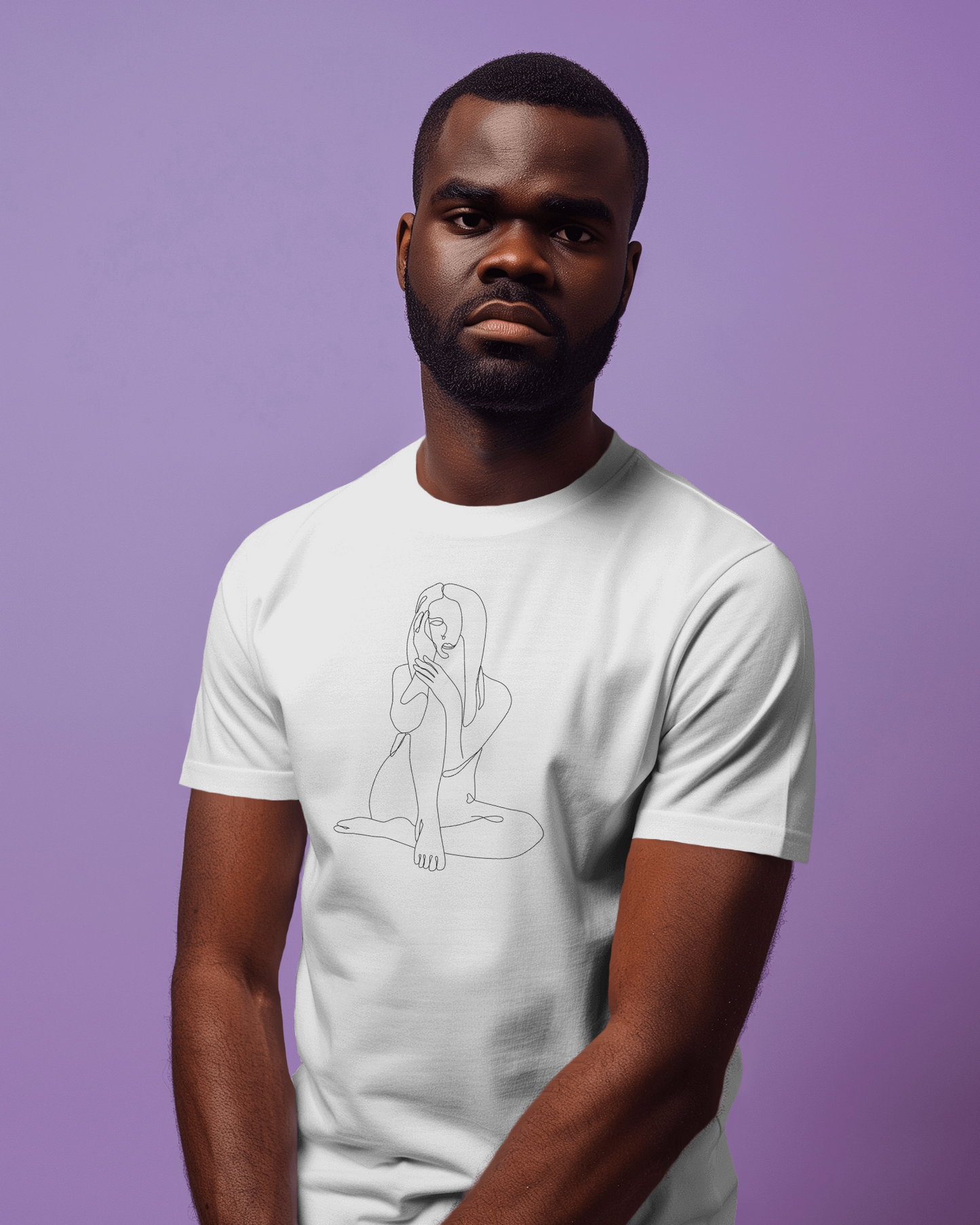 Minimalist Line Art Tee - simple line frawing of female-  Unisex Short Sleeve T-Shirt