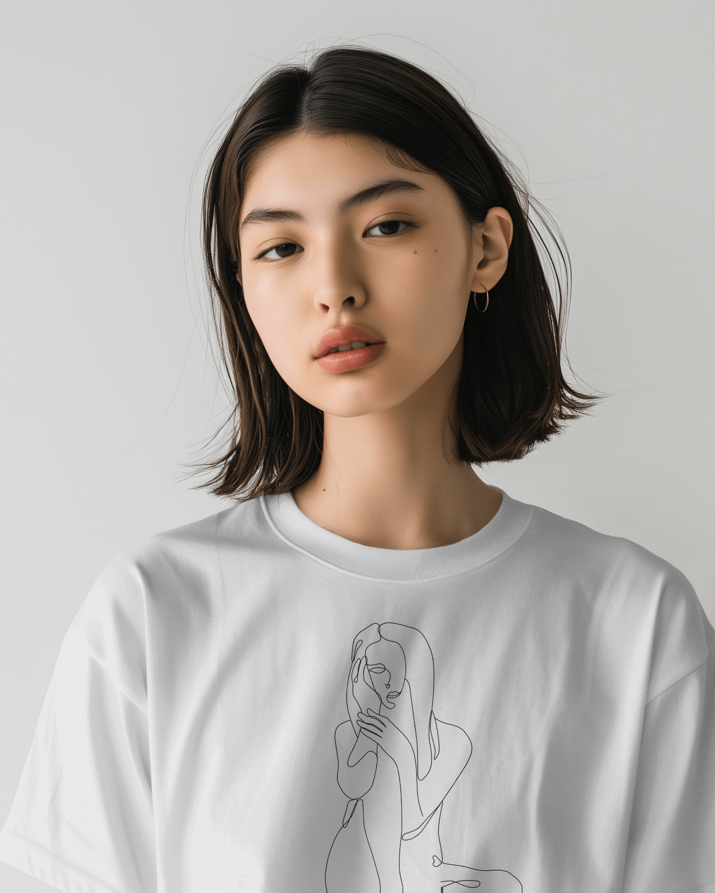 Minimalist Line Art Tee - simple line frawing of female-  Unisex Short Sleeve T-Shirt