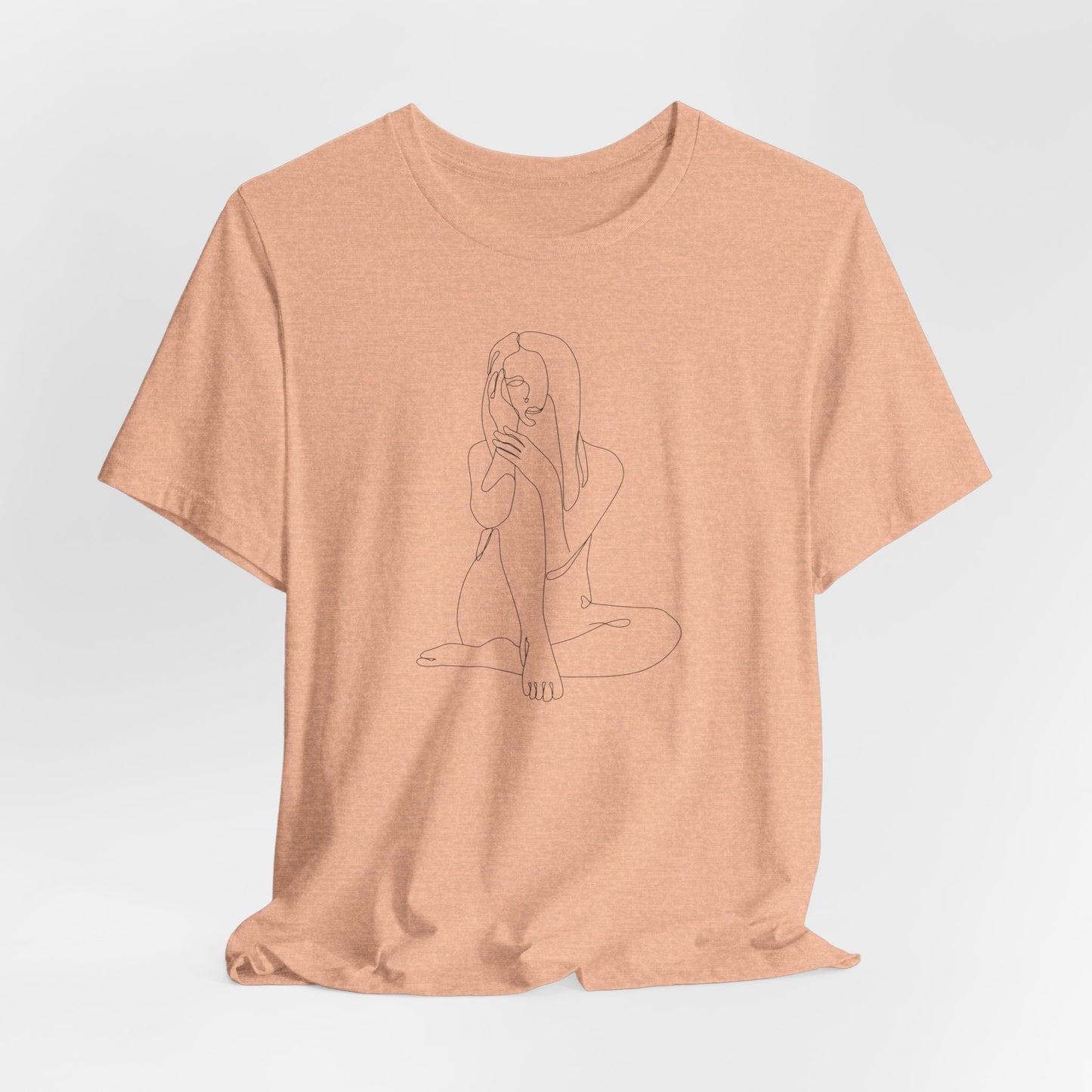 Minimalist Line Art Tee - simple line frawing of female-  Unisex Short Sleeve T-Shirt