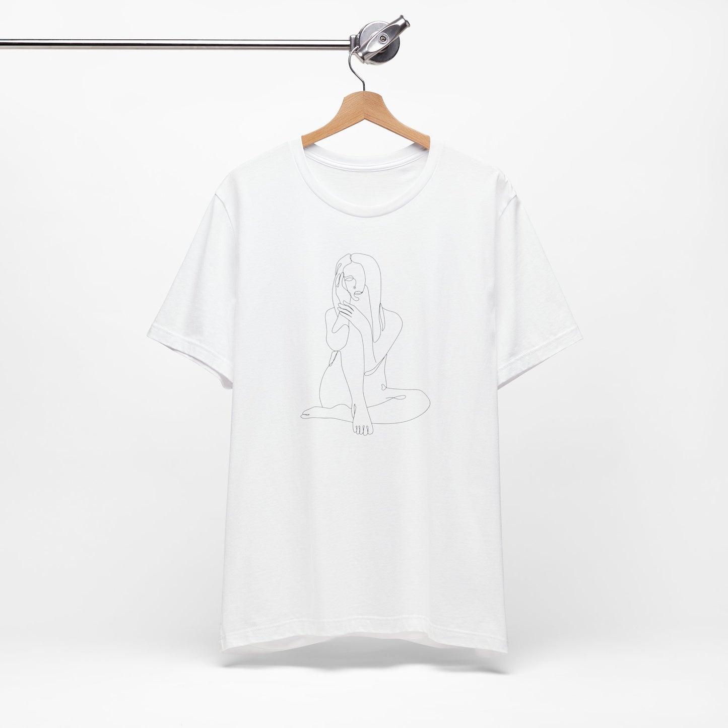 Minimalist Line Art Tee - simple line frawing of female-  Unisex Short Sleeve T-Shirt