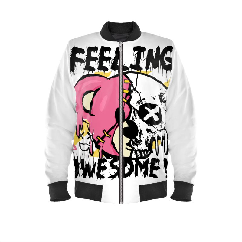Men's Reversible Bomber Jacket - Urban Vibes/ Feeling Awesome