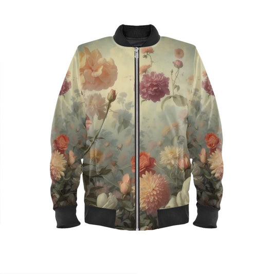 Men's Reversible Bomber Jacket - Golden Symphony/ Midnight Blossoms