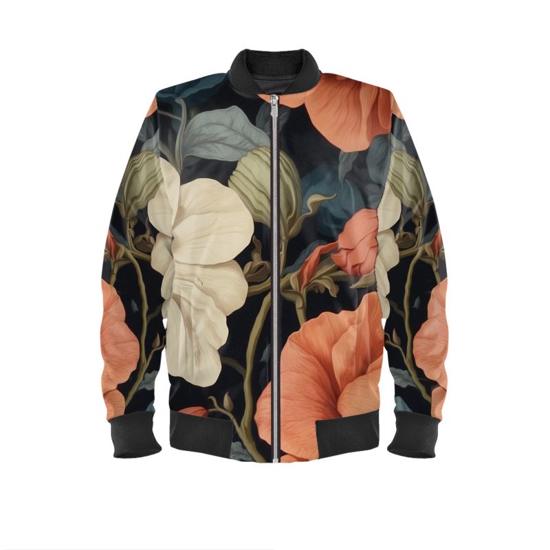 Men's Reversible Bomber Jacket - Golden Symphony/ Midnight Blossoms