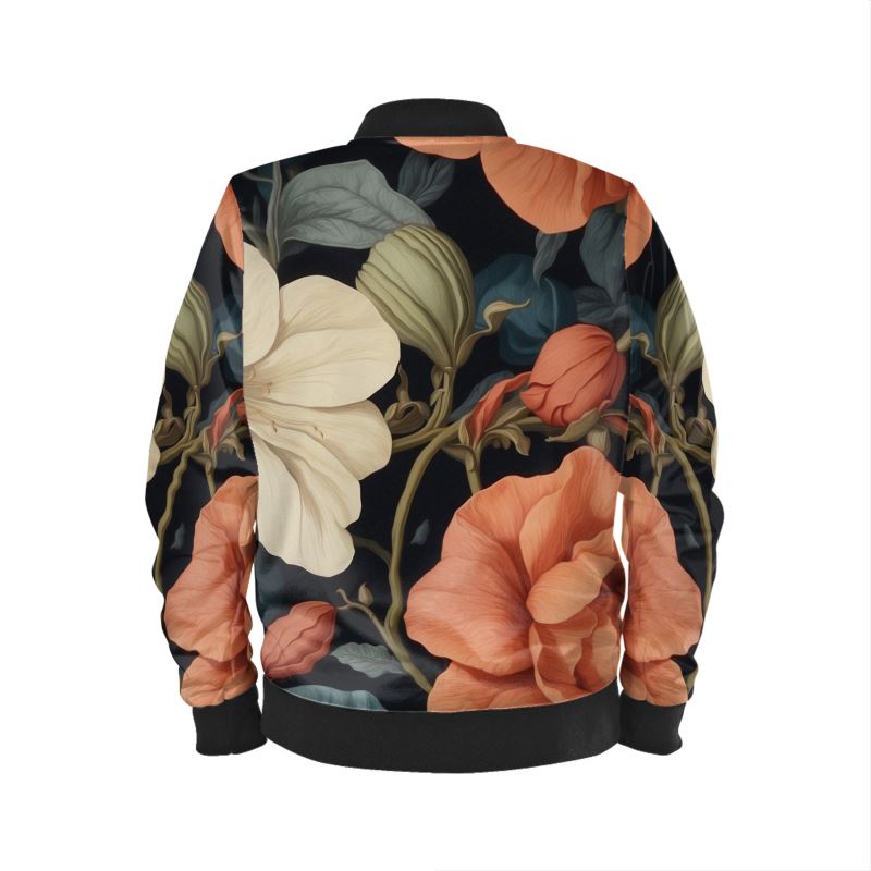 Men's Reversible Bomber Jacket - Golden Symphony/ Midnight Blossoms