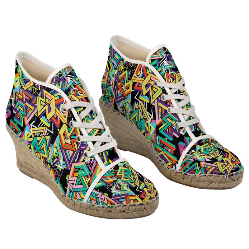 Women's Wedge Espadrilles - Geometric Groove