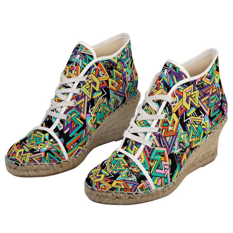 Women's Wedge Espadrilles - Geometric Groove