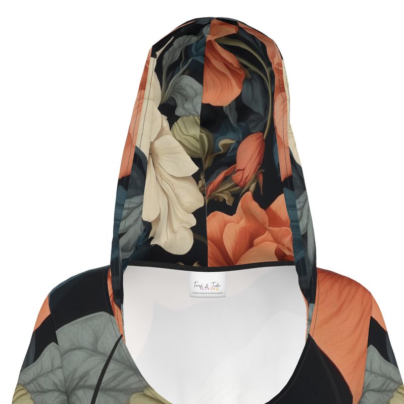 Women's Hoodie Dress - Dark Floral