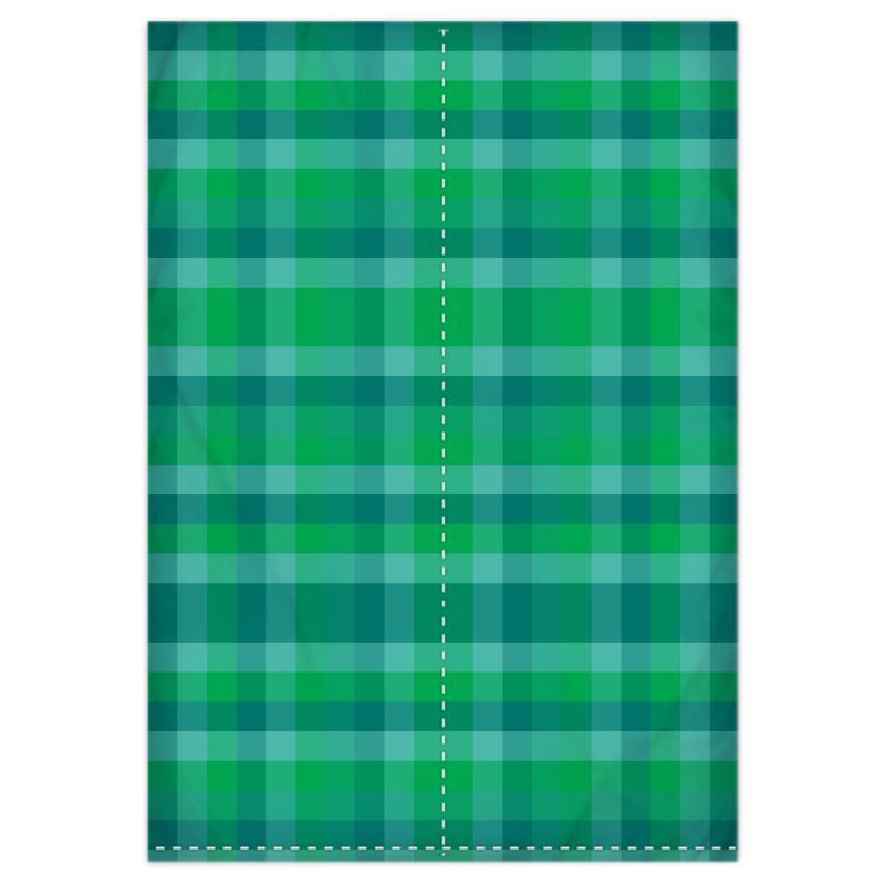 Premium Silk Duvet Cover - Reversible - Emerald Plaid