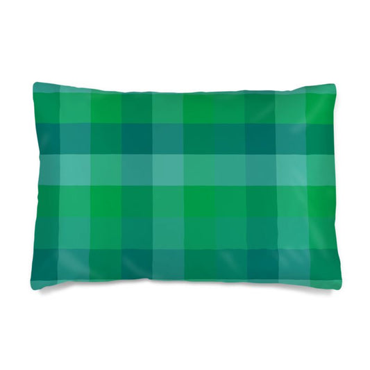 Premium Silk Pillow Case - Emerald Plaid