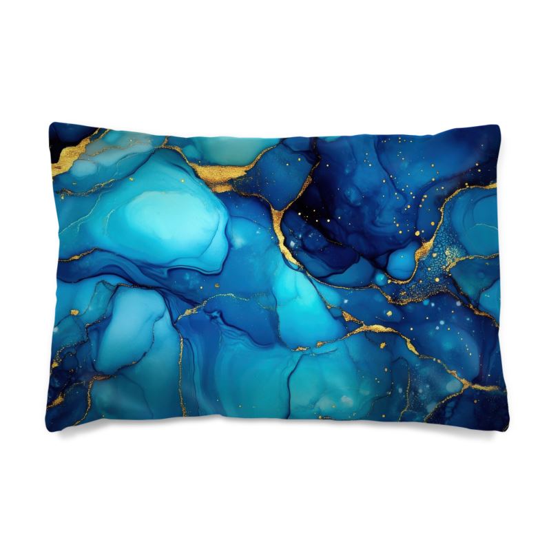 Premium Silk Duvet Set - Reversibe -  Midnight Elegance/ Azure Gold