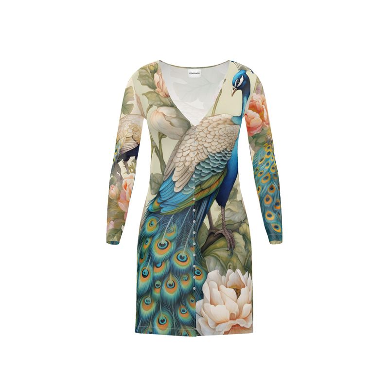 Women's Cardigan Dress -Regal Peacock