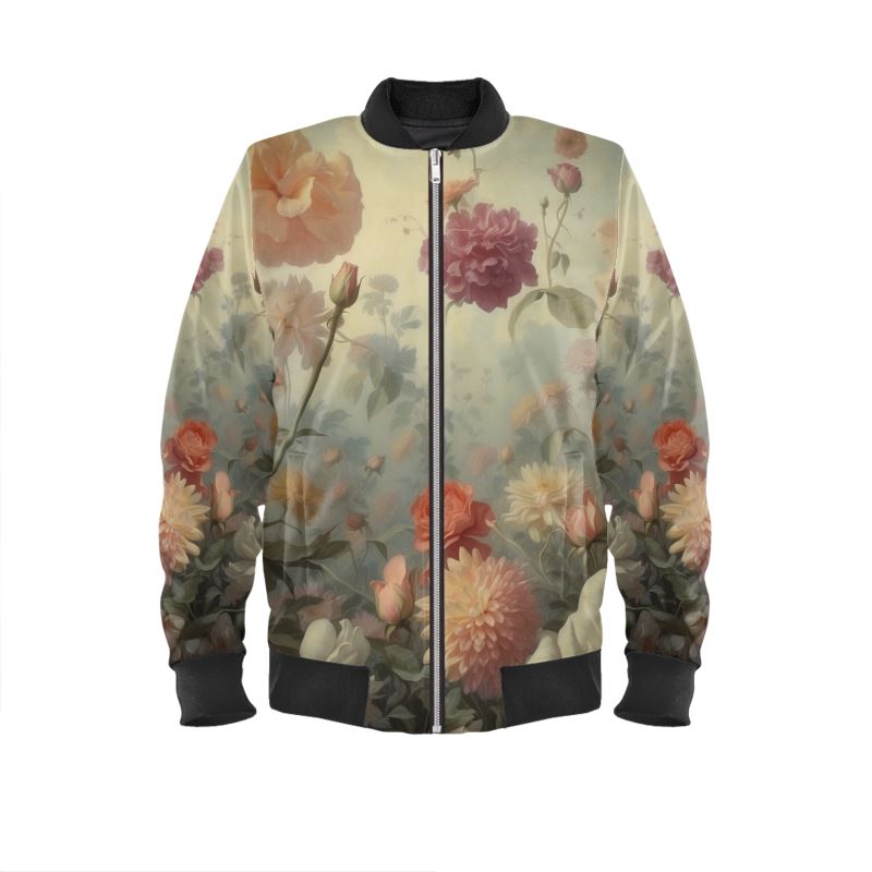 Women's Bomber Jacket - Floral Symphony