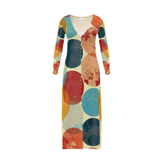 Women's Long Cardigan - Retro Polka