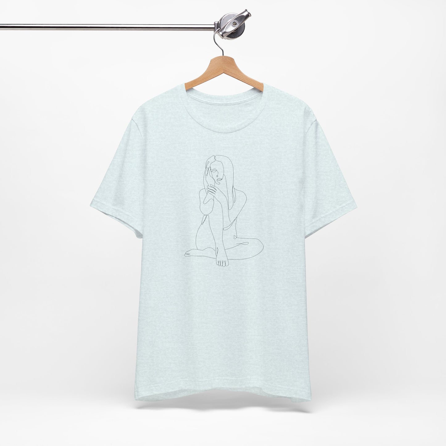 Minimalist Line Art Tee - simple line frawing of female-  Unisex Short Sleeve T-Shirt