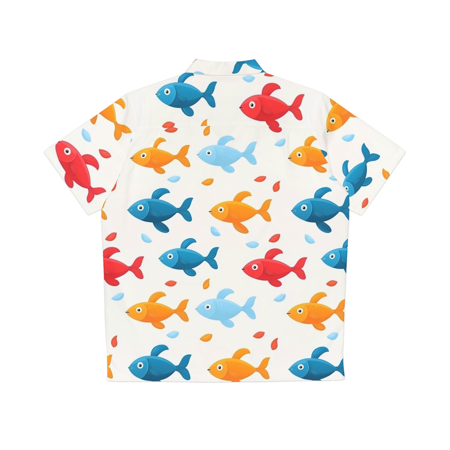 Colorful Funky Fish Men's Hawaiian Shirt | Summer Casual Wear, Beach Party Top, Vacation Outfit, Tropical Vibe, Gift for Dads