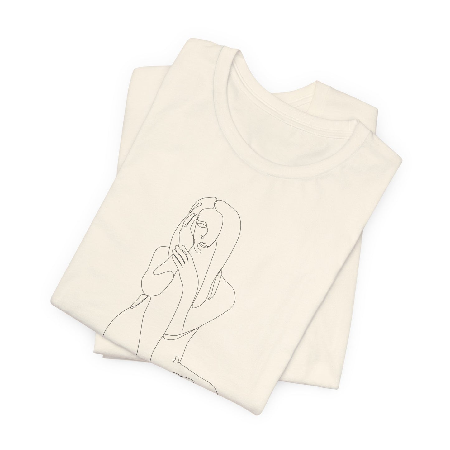Minimalist Line Art Tee - simple line frawing of female-  Unisex Short Sleeve T-Shirt