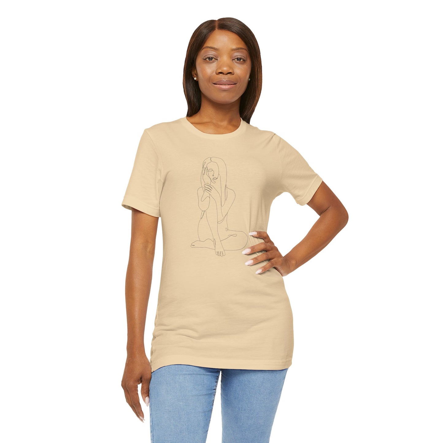 Minimalist Line Art Tee - simple line frawing of female-  Unisex Short Sleeve T-Shirt