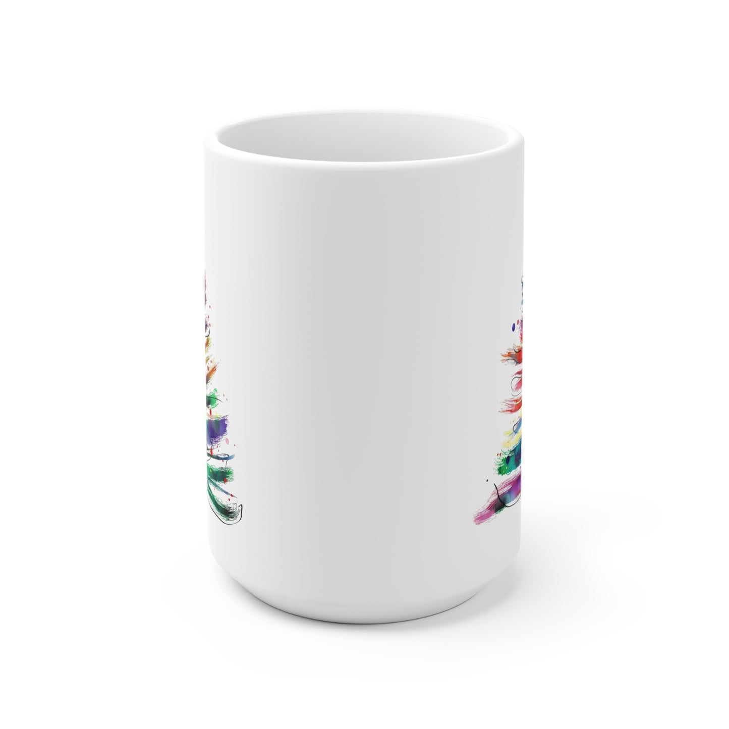 Rainbow Christmas Tree Ceramic Mug — LGBT Holiday Pride Coffee Cup