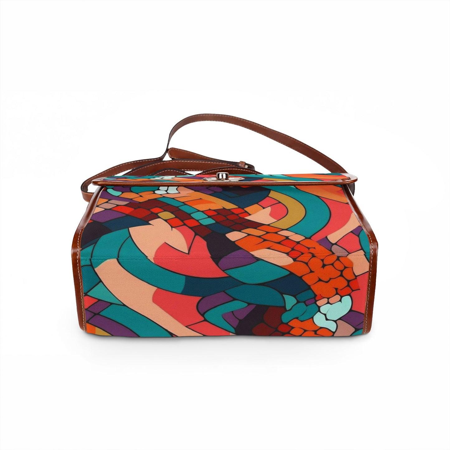 Abstract Colorwave Canvas Bag — Waterproof Artistic Satchel