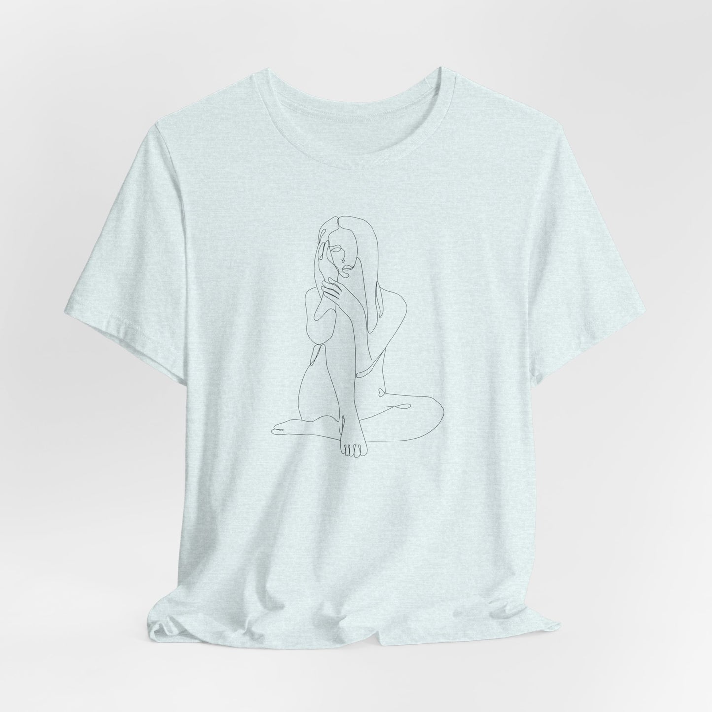 Minimalist Line Art Tee - simple line frawing of female-  Unisex Short Sleeve T-Shirt