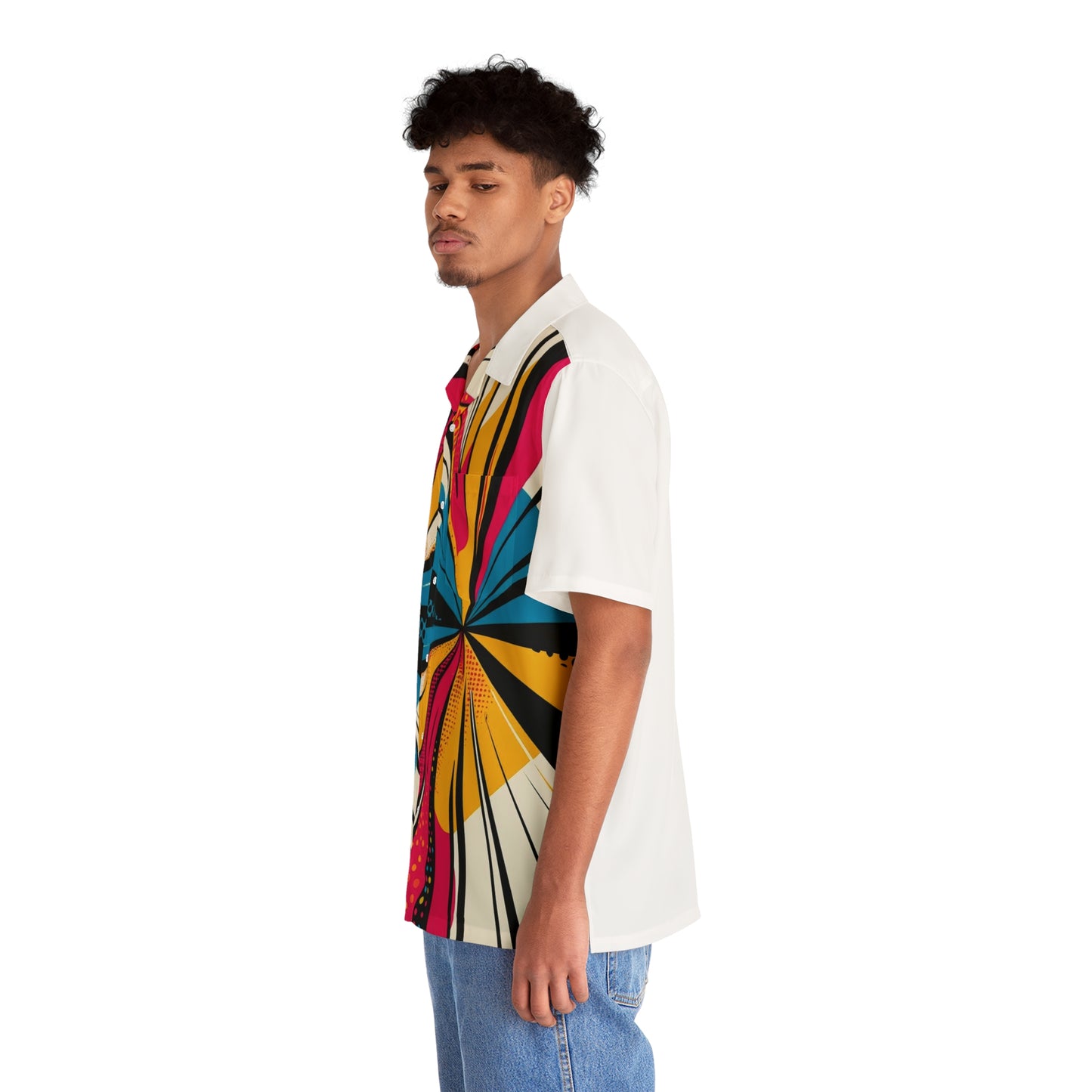 Men's Vibrant Hawaiian Shirt, Tropical Beachwear, Summer Vacation Outfit, Luau Party, Casual Daily Wear, Gift for him