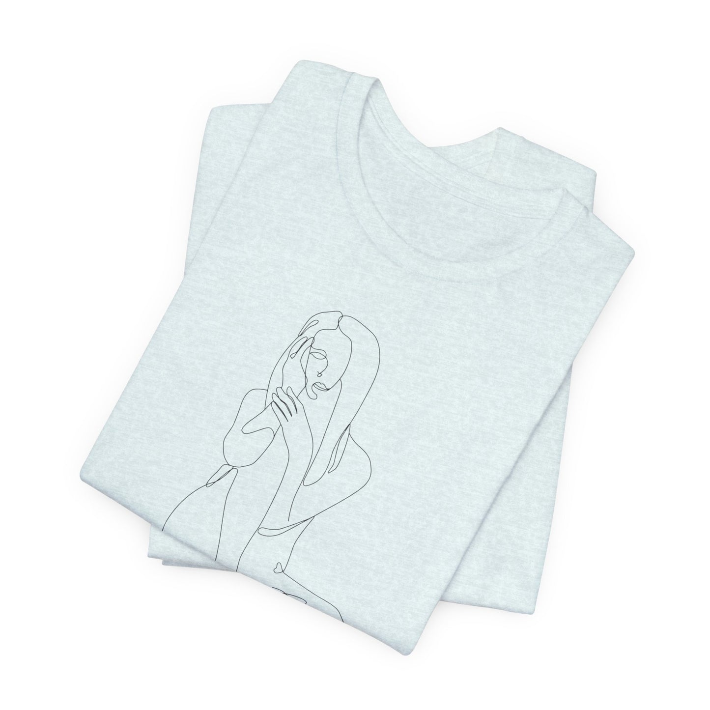 Minimalist Line Art Tee - simple line frawing of female-  Unisex Short Sleeve T-Shirt