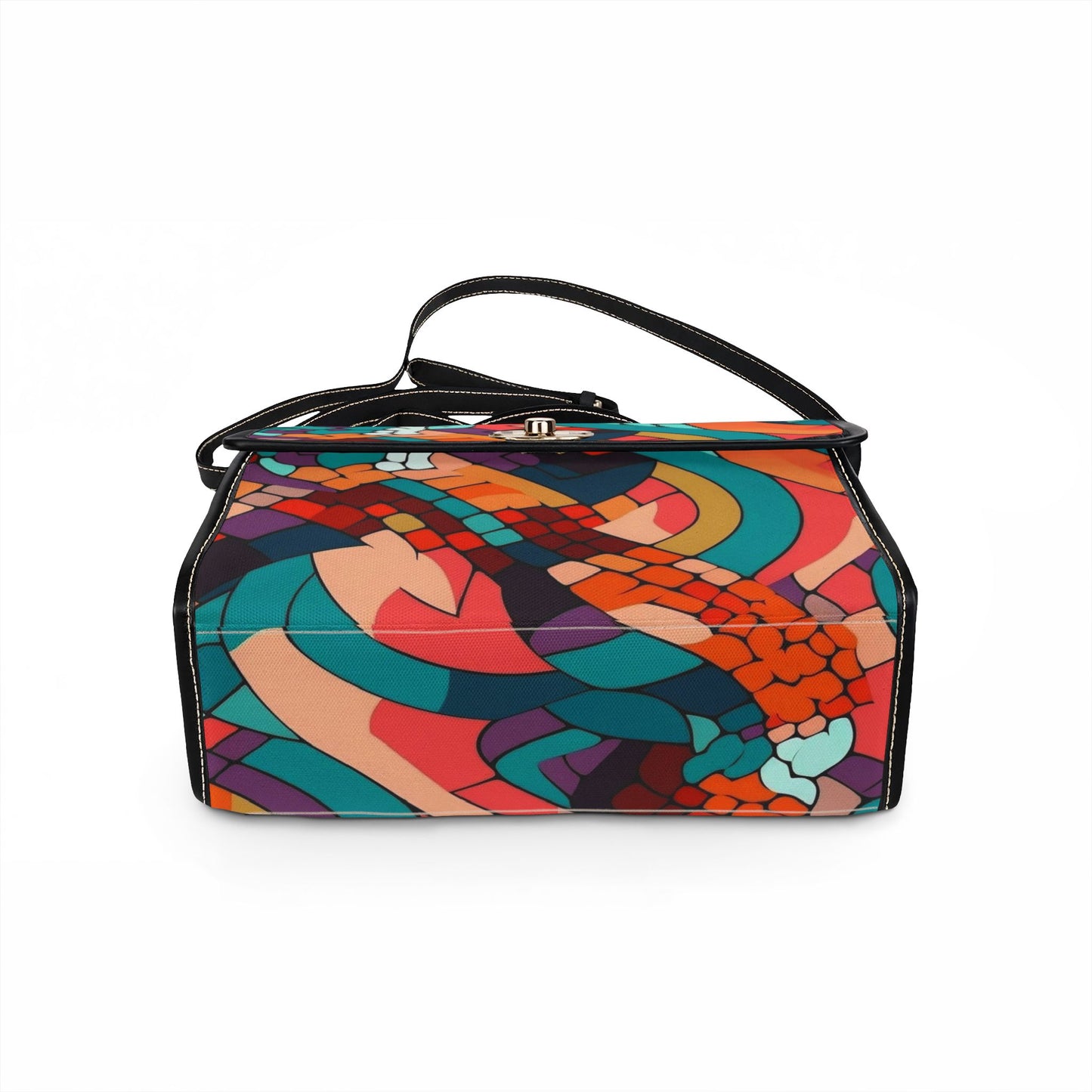 Abstract Colorwave Canvas Bag — Waterproof Artistic Satchel