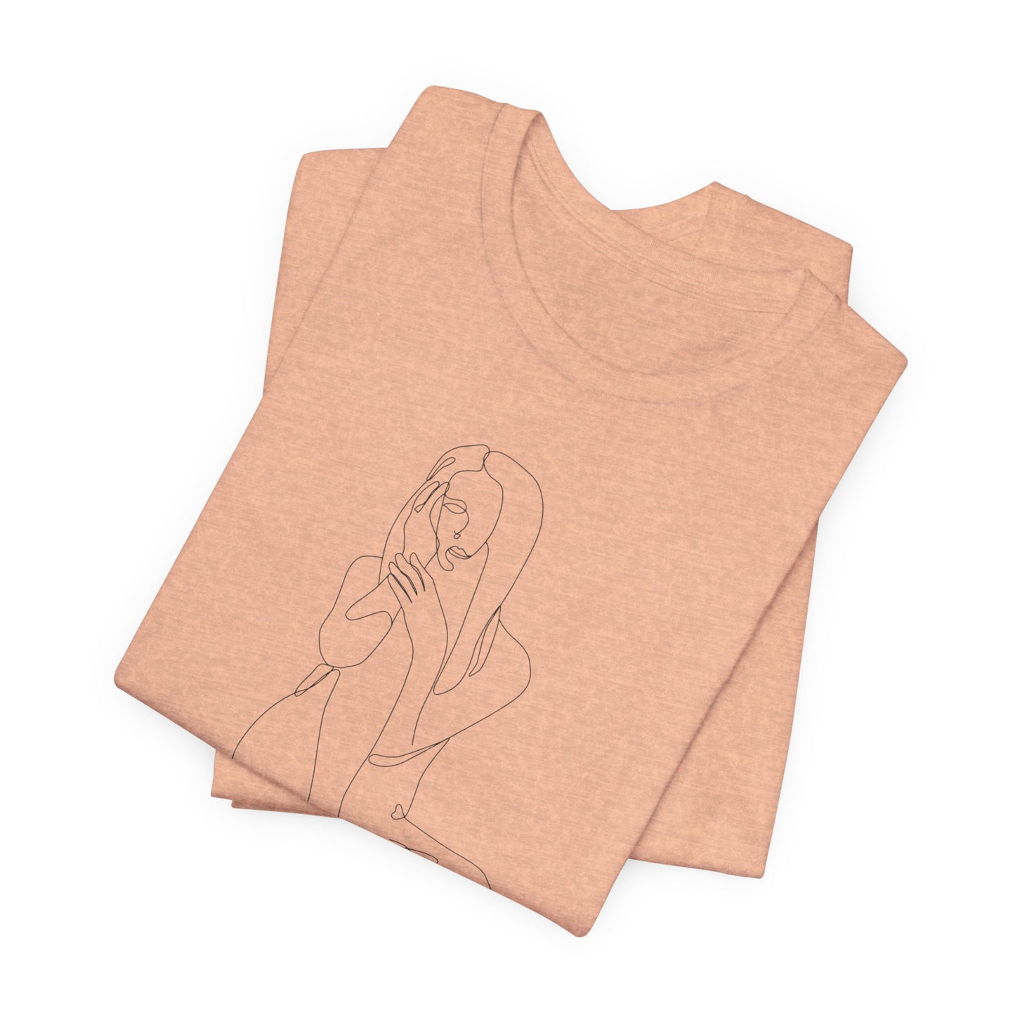 Minimalist Line Art Tee - simple line frawing of female-  Unisex Short Sleeve T-Shirt